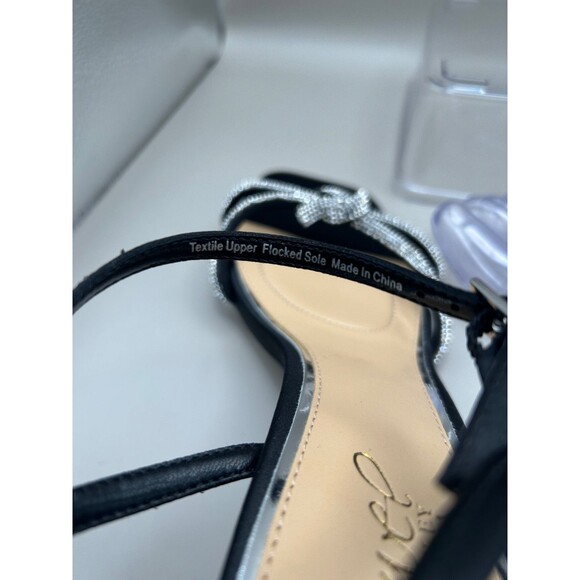 Jewel Badgley Mischka Maci Metallic Sandal with Rhinestone Knot Detail Black 7.5 - Picture 6 of 6